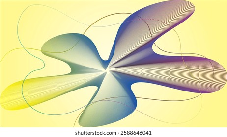 Abstract glowing wave lines on gradient color background. Dynamic wave pattern. Modern flowing wavy lines. Futuristic technology concept.