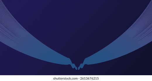 Abstract glowing wave lines on dark blue background. Dynamic wave pattern. Modern flowing wavy lines. Futuristic technology concept. Suit for banner, poster, cover, brochure, flyer, website. modern.