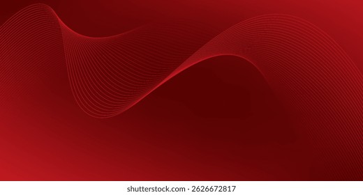 Abstract glowing wave lines on dark blue background. Dynamic wave pattern. Modern flowing wavy lines. Futuristic technology concept. Suit for banner, poster, cover, brochure, flyer, website