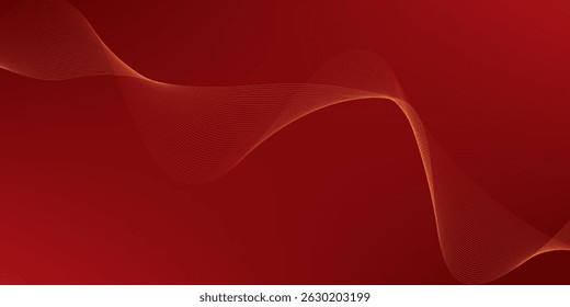Abstract glowing wave lines on orange background. Modern flowing wavy lines. Dynamic wave pattern. Futuristic concept. eps 10