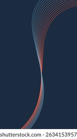 Abstract glowing wave lines on dark blue background. Dynamic wave pattern. Modern flowing wavy lines. Futuristic technology concept. Suit for banner, poster, cover, brochure, flyer, website