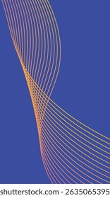 Líneas de onda brillantes Abstractas sobre fondo azul oscuro. Patrón de onda dinámica. Líneas onduladas que fluyen modernas. Concepto de tecnología futurista. Traje para el Anuncio, cartel, cubierta, folleto, volante, Sitio web