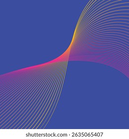Abstract glowing wave lines on dark blue background. Dynamic wave pattern. Modern flowing wavy lines. Futuristic technology concept. Suit for banner, poster, cover, brochure, flyer, website