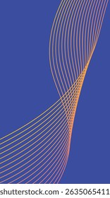 Abstract glowing wave lines on dark blue background. Dynamic wave pattern. Modern flowing wavy lines. Futuristic technology concept. Suit for banner, poster, cover, brochure, flyer, website