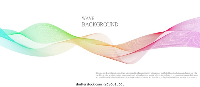 Abstract glowing wave lines on dark blue background. Dynamic wave pattern. Modern flowing wavy lines. Futuristic technology concept. Suit for banner, poster, cover, brochure, flyer, website