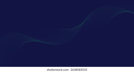 Abstract glowing wave lines on green background. Dynamic wave pattern. Modern flowing wavy lines. Futuristic concept. Suit for banner, poster, cover, brochure, flyer, website
