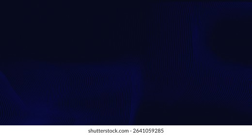 Abstract glowing wave lines on dark blue background. Dynamic wave pattern. Modern flowing wavy lines. Futuristic technology concept.