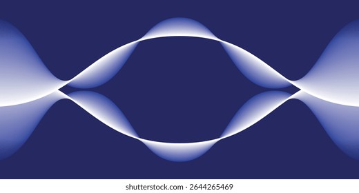 Abstract glowing wave lines on dark blue background. Dynamic wave pattern. Modern flowing wavy lines.