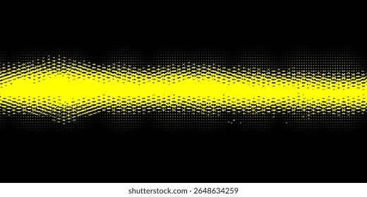 Linhas de onda brilhantes abstratas em fundo preto. Elemento de design de linhas móveis brilhantes. 