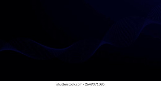 Abstract glowing wave lines on dark blue background. Dynamic wave pattern. Modern flowing wavy lines. Futuristic technology concept. modern eps10. 