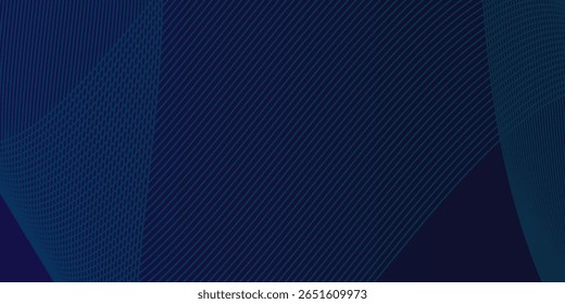 Linhas de onda brilhantes abstratas em fundo azul escuro. Padrão de onda dinâmico. Modernas linhas onduladas fluindo.