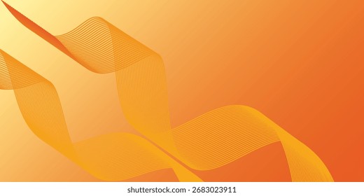 Abstractas líneas de onda brillantes sobre fondo naranja Fondo de pantalla moderno 