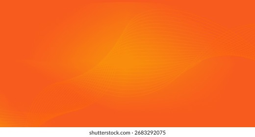 Líneas de onda brillantes Abstractas sobre fondo naranja. Patrón de onda dinámica. Líneas onduladas que fluyen modernas. Concepto de tecnología futurista. Traje para el Anuncio, cartel, cubierta, folleto, volante, Sitio web