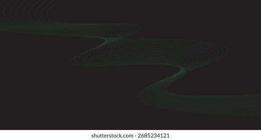 Abstract glowing wave lines on dark blue background. Dynamic wave pattern.  Futuristic technology concept. Suit for banner, poster, cover, brochure, flyer, websitebackground