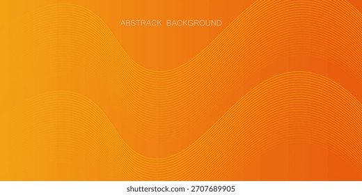 Abstract glowing wave lines on orange background. Dynamic wave pattern. Modern flowing wavy lines. Futuristic technology concept. 
