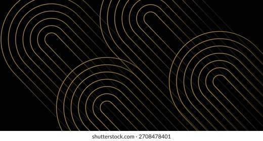 Abstract glowing wave lines on dark blue background. Dynamic wave pattern.  Futuristic technology concept.  Vector illustration