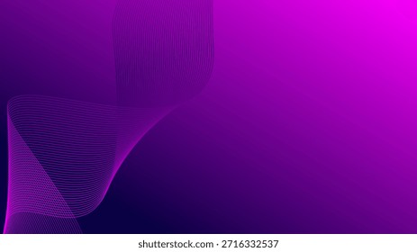 Líneas de onda brillantes Abstractas sobre fondo azul oscuro. Patrón de onda dinámica. Líneas onduladas que fluyen modernas. Concepto de tecnología futurista. Traje para el Anuncio, cartel, cubierta, folleto.
