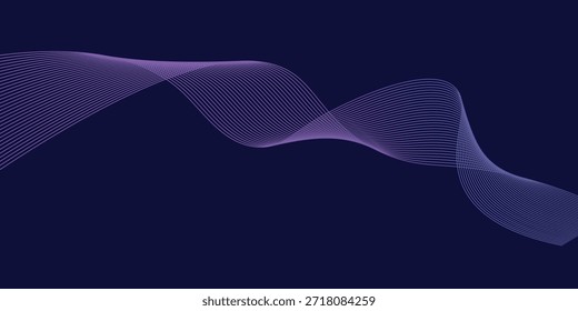 Líneas de onda brillantes Abstractas sobre fondo azul claro. Líneas onduladas que fluyen modernas. Patrón de onda dinámica. Concepto futurista. Traje para el Anuncio, cartel, cubierta, folleto, volante, Sitio web