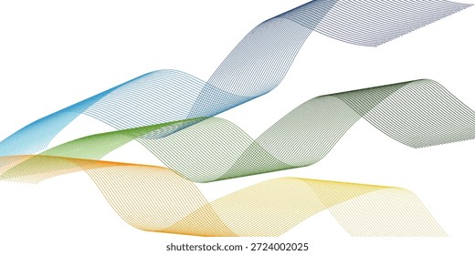 Abstrato linhas de ondas brilhantes em um fundo branco. Padrão de onda dinâmica colorida. Modernas linhas de onda fluindo. Conceito de tecnologia futurista.