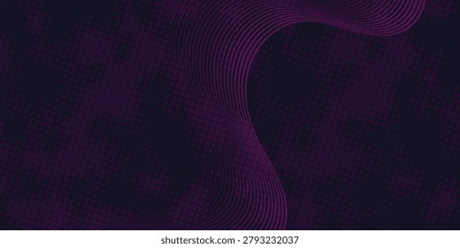 Abstract glowing wave lines on dark blue background. Modern flowing wavy lines. eps 10