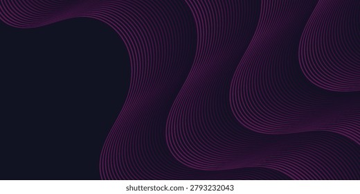 Abstract glowing wave lines on dark blue background. Modern flowing wavy lines. eps 10