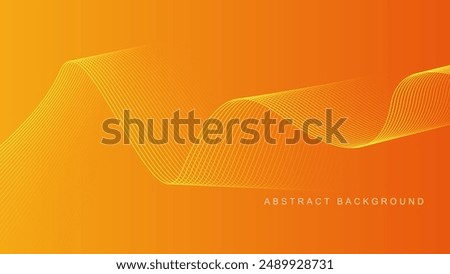 Abstract glowing wave lines on orange background. Dynamic wave pattern. Modern flowing wavy lines. Futuristic technology concept. Suit for banner, poster, cover, brochure, flyer, website