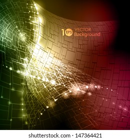 Abstract glowing wavy background. Vector eps 10.