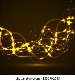 Abstract glowing wavy lines, curved stripes, futuristic background