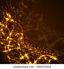 Abstract glowing wavy lines, curved stripes, futuristic background