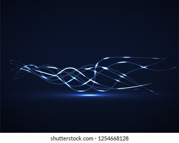 Abstract glowing wavy lines, futuristic background, vector illustration, eps 10