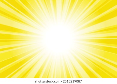 Abstract glowing yellow sunburst background. Munsell yellow Munsell glow effect sunburst background for presentation, banner, poster, flyer, sales. Modern pop art summer poster, banner, background.