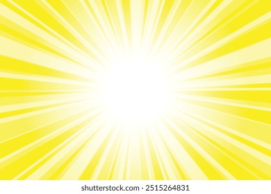 Abstract glowing yellow sunburst background. Aureolin yellow glow effect sunburst background for presentation, banner, poster, flyer, sales. Modern pop art summer poster, banner, background.