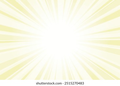 Abstract glowing yellow sunburst background. Pale goldenrod yellow glow effect sunburst background for presentation, banner, poster, flyer, sales. Modern pop art summer poster, banner, background.