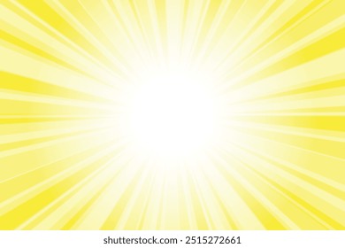 Abstract glowing yellow sunburst background. Minion yellow glow effect sunburst background for presentation, banner, poster, flyer, sales. Modern pop art summer poster, banner, background.