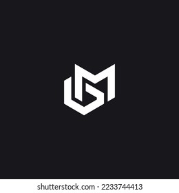 Abstrakter GM-, MG-, G-, M-Letters-Logo-Initial-Monogramm-Symbolbildvektor
