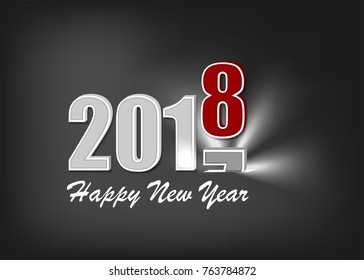Abstract go away 2017 comes new 2018 year banner. Greeting light electricity modern banner. Winter January greeting poster. Vector colored new Year invitation. Festive vector illustration.
