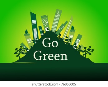 abstract go green concept background, vector illustration