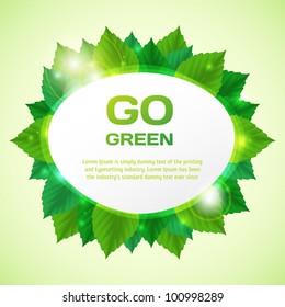 Abstract go green vector illustration with leafs