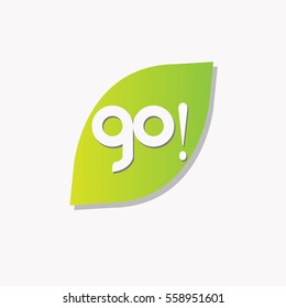 Abstract GO leafs logo template elements green