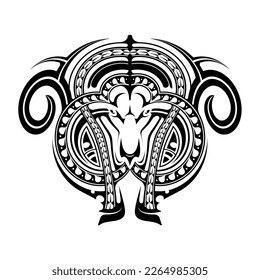 Abstract Goat head logo template vector illustration. outline tattoo vector sign, linear pictogram. symbol, logo illustration