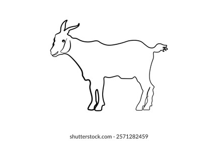 abstract goat line drawing in minimalist style,Clean Vector Design