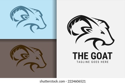 Abstract Goat Logo Design with Minimalist Style Concept. Vector Logo Illustration.