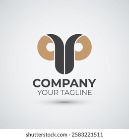 abstract goat logo design Template