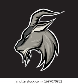 Abstract goat mascot logo design concept 