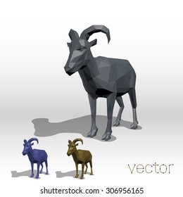 Abstract goat polygonal. Vector illustration. 