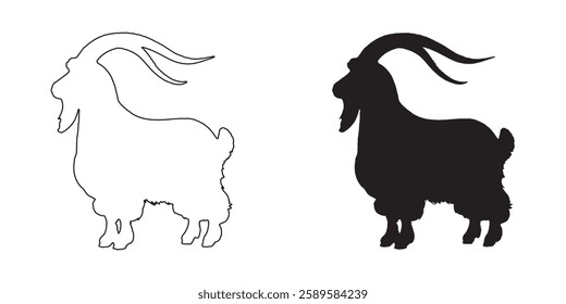 Abstract Goat Silhouette - Stylish Goat Vector for Branding
