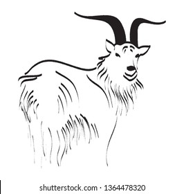 Abstract goat simple line