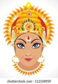 abstract goddess durga face vector illustration