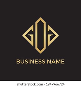 Abstract GOG lettering logo in gold color