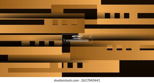Abstract gold 3D background with overlapping rectangle pattern. Vector Eps10